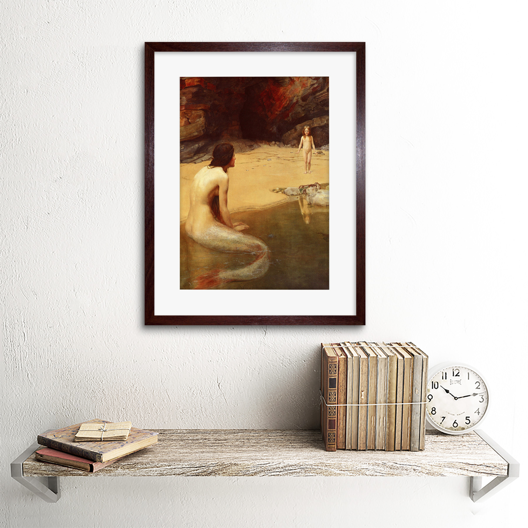 La tierra Bebé Philip Ralley Antiguo Pintura impresión de arte enmarcado 12x16 pulgadas