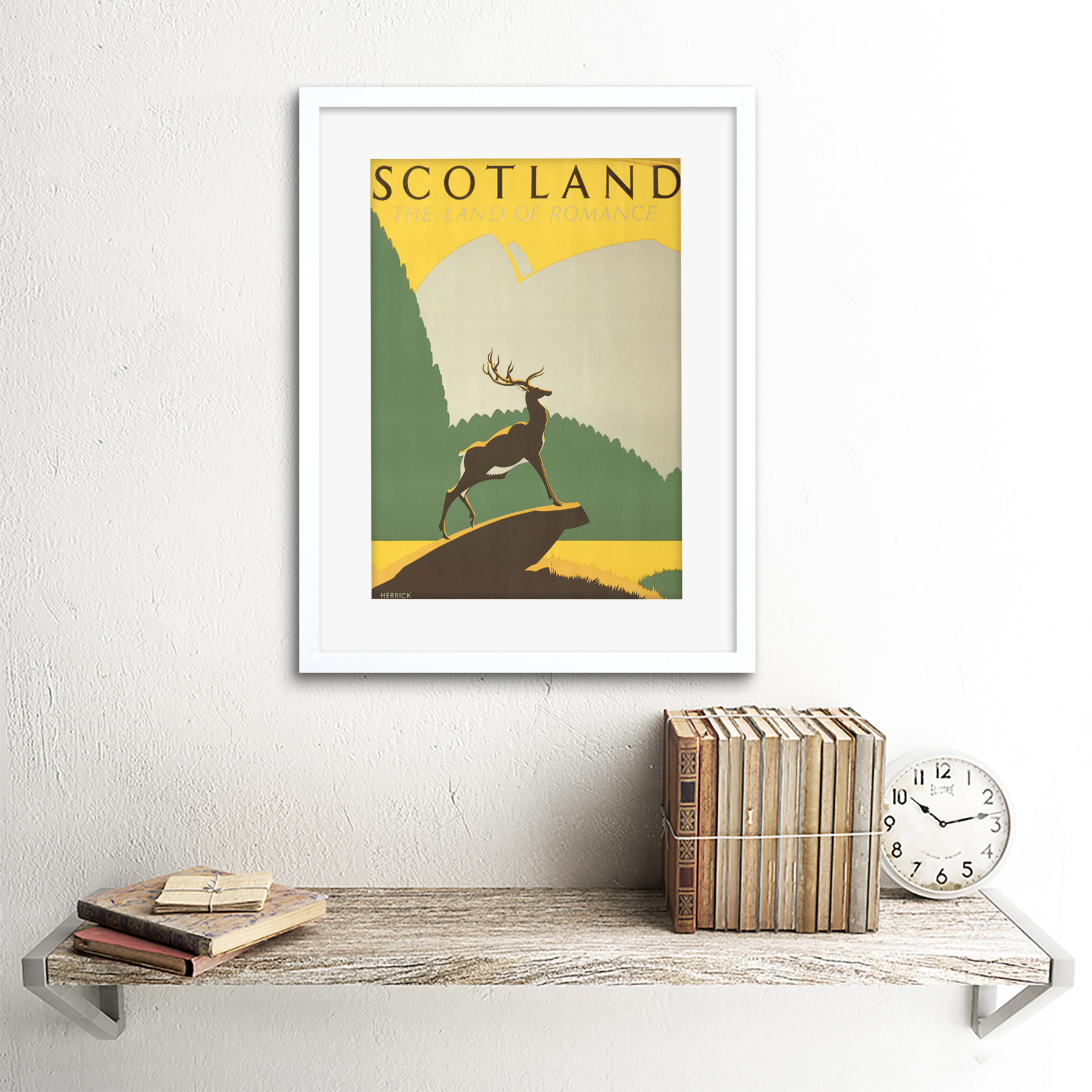 Travel Scotland Stag Anchor Highlands Framed Art Print Picture Mount 12x16 Inch