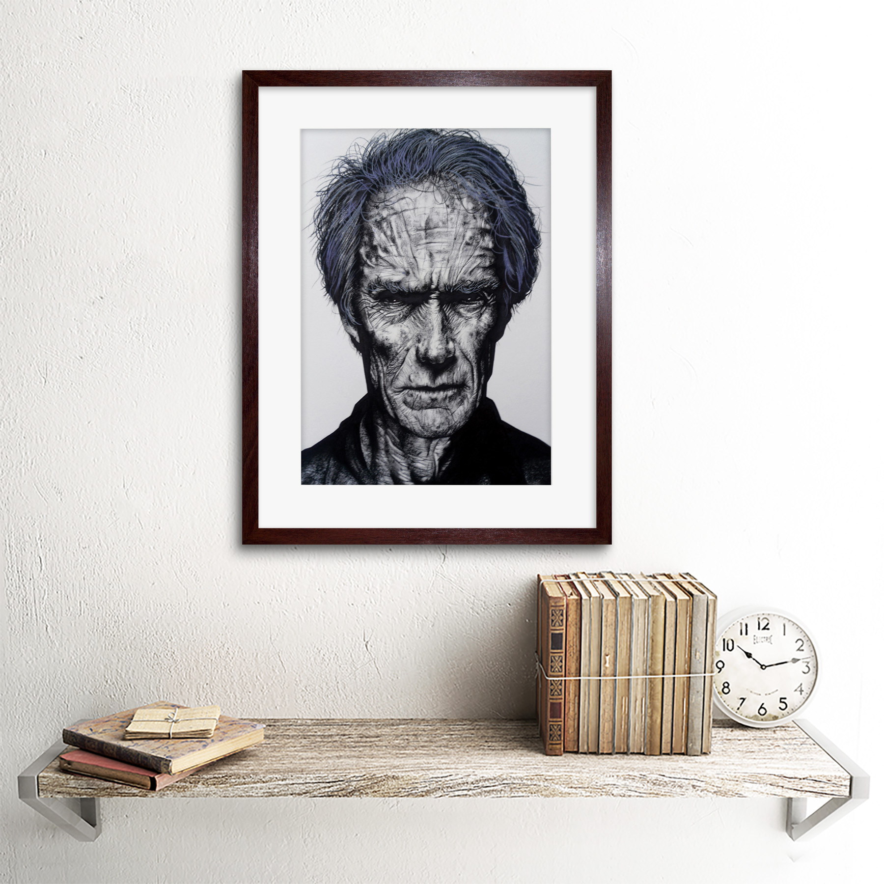 Pintura Clint Eastwood Wayne Maguire Enmarcado Pared Arte Impresión 12X16 en