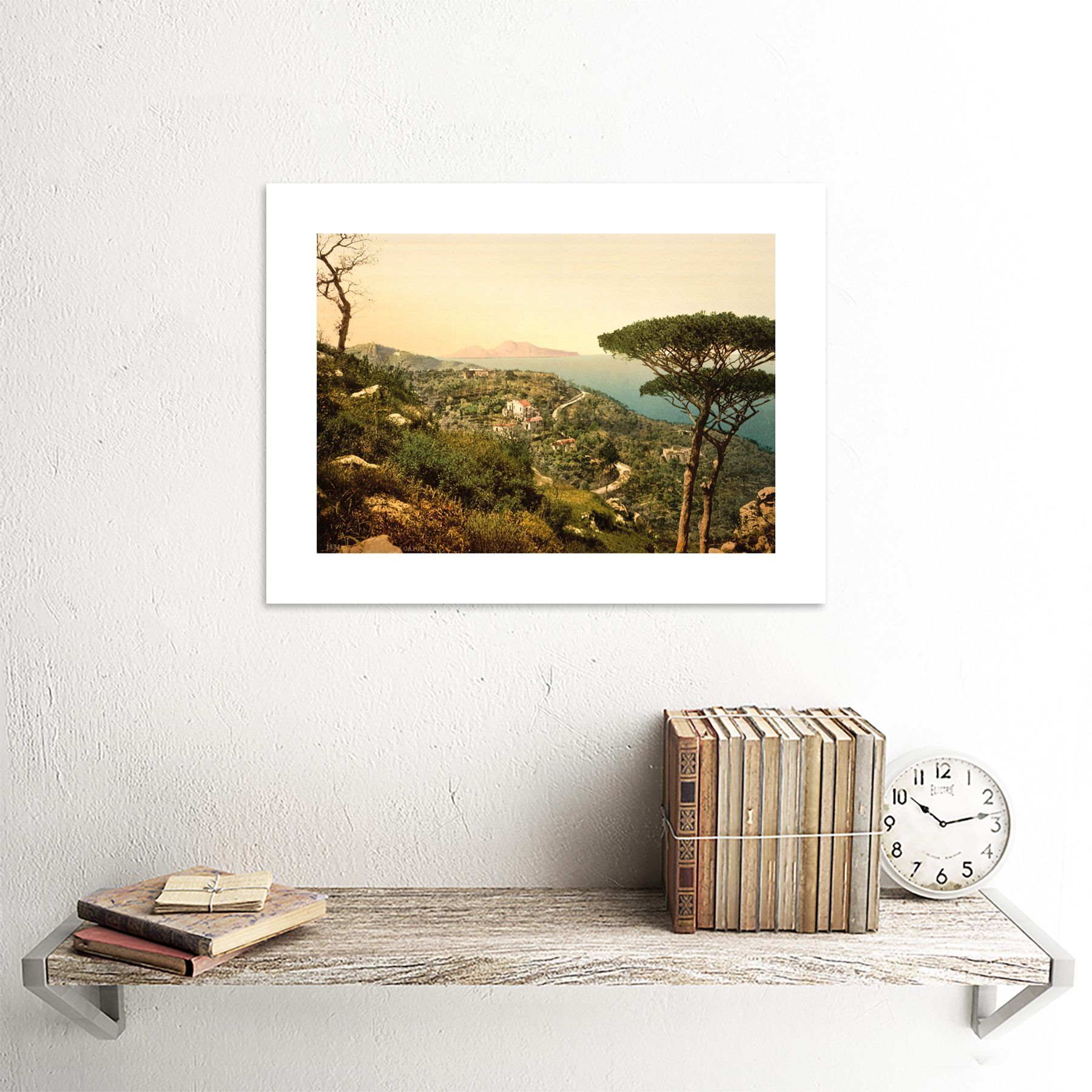Vintage Foto Montaje Sorrento Capri Island Italia enmarcado impresión 12x16 pulgadas