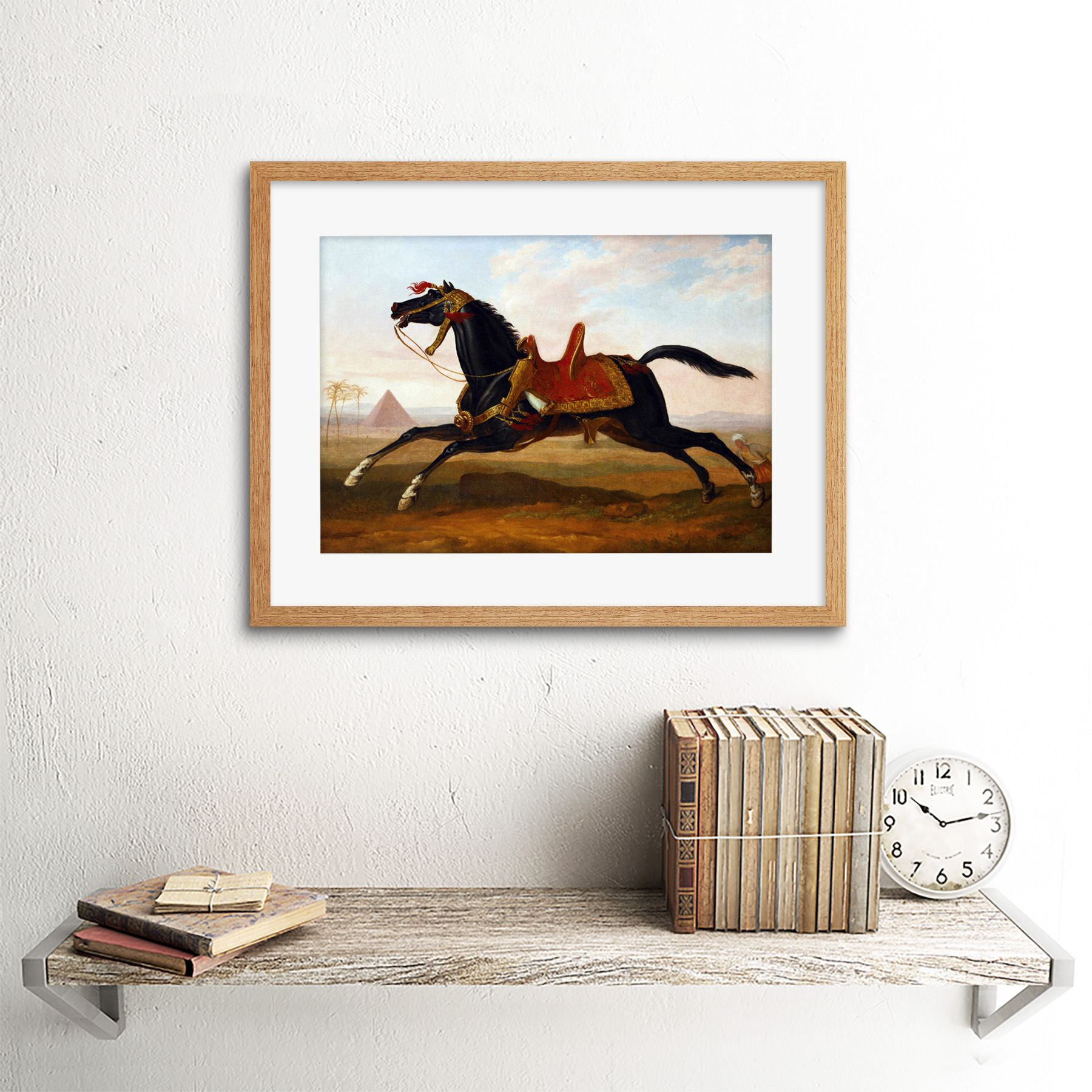 Pintura animal Vernet Mameluke mameluca Caballo enmarcado impresión 12x16 pulgadas