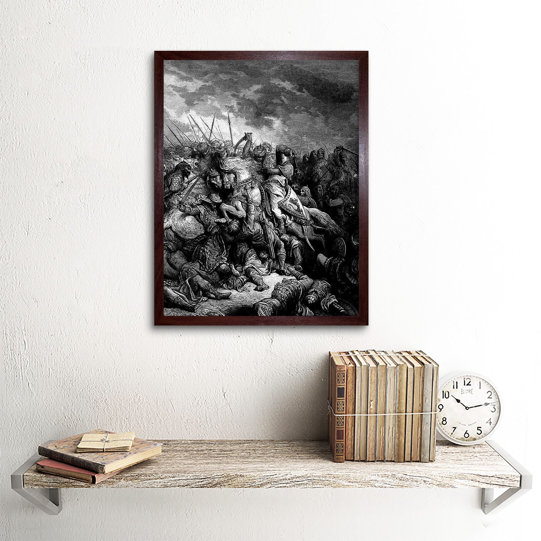 Gustave Dore Richard me Lionheart batalla Arsuf 1191 12X16 pulgadas impresión arte enmarcado