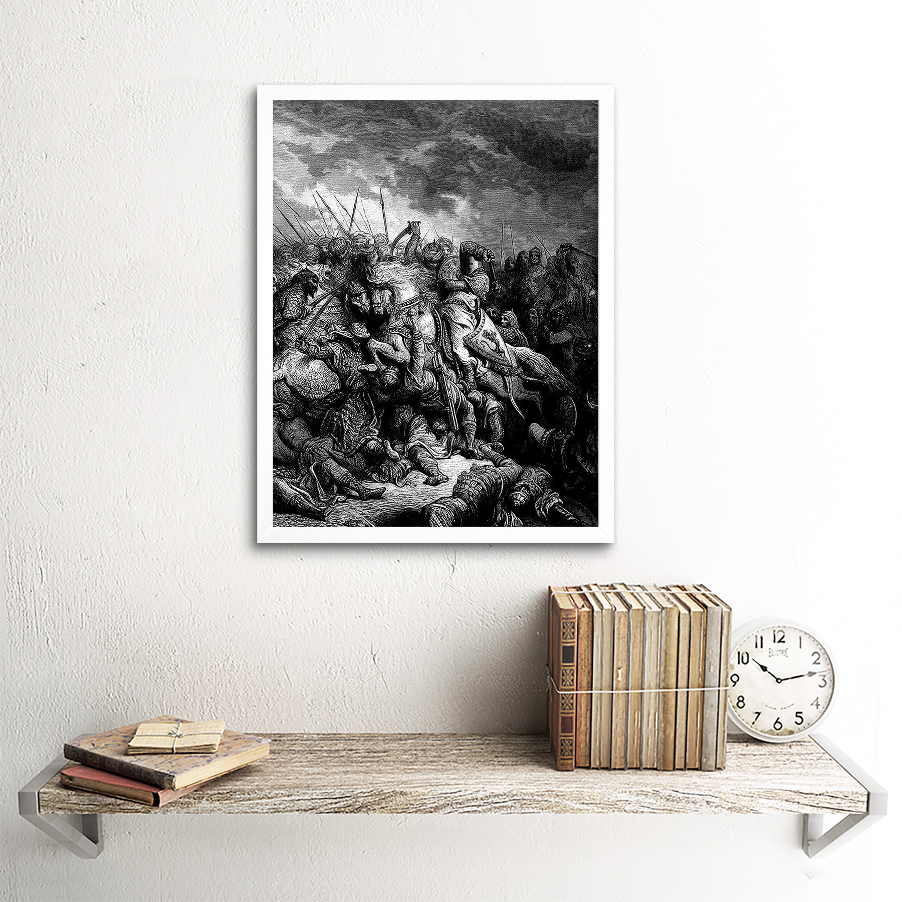 Gustave Dore Richard me Lionheart batalla Arsuf 1191 12X16 pulgadas impresión arte enmarcado