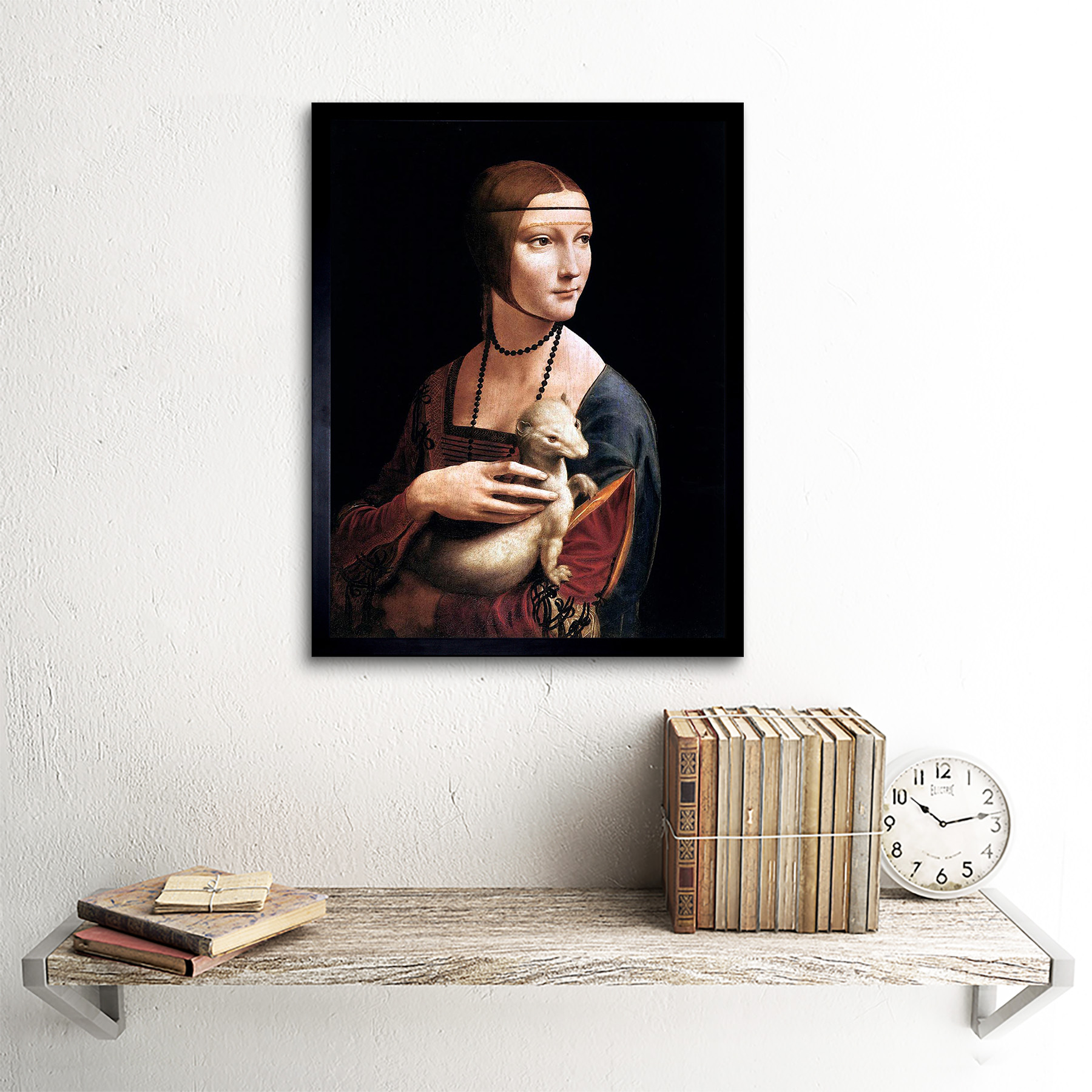 Leonardo Di Ser Piero Da Vinci Lady Ermine Cecilia Gallerani 12X16 Framed Print