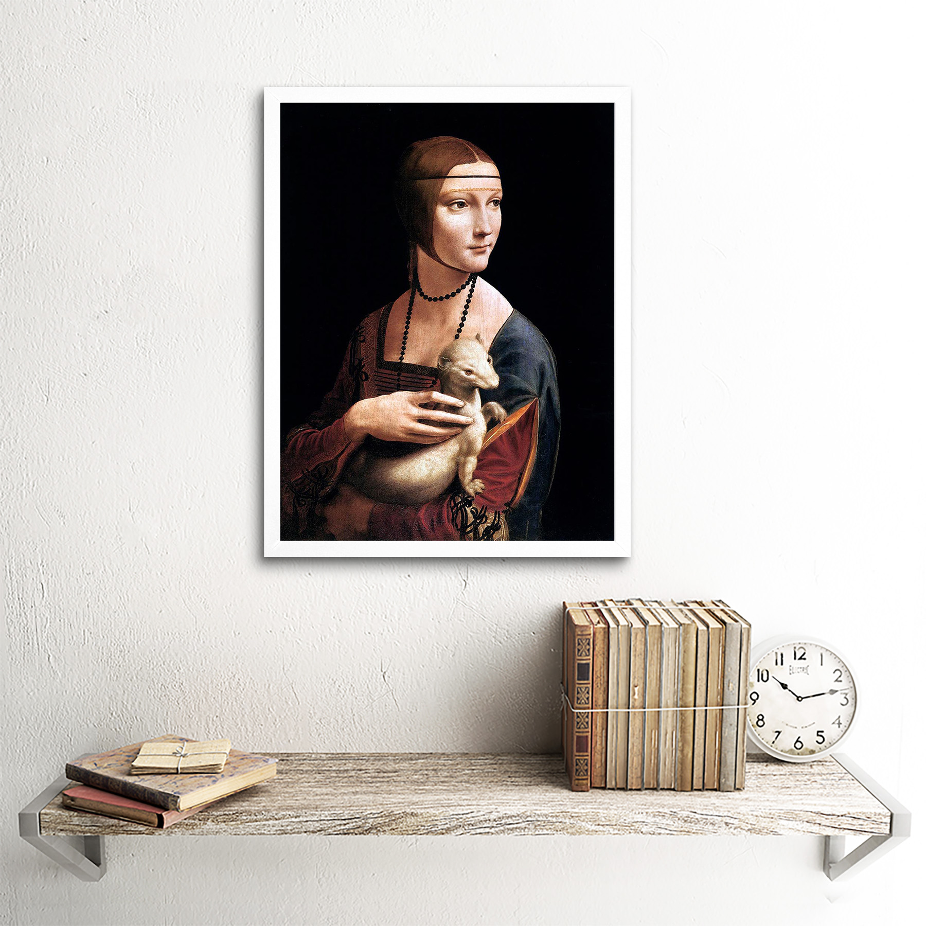 Leonardo Di Ser Piero Da Vinci Lady Ermine Cecilia Gallerani 12X16 Framed Print