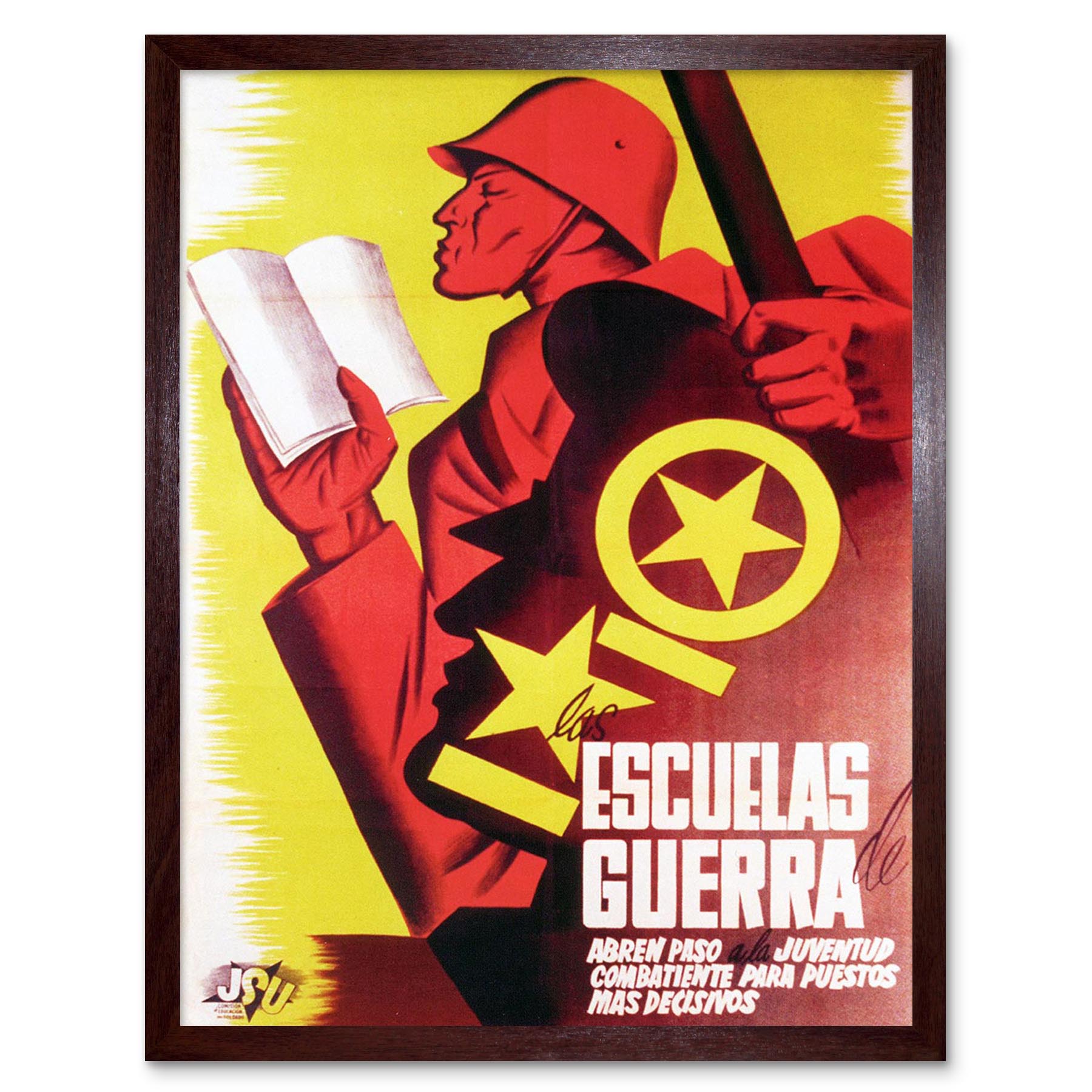 War Propaganda Socialist Jsu Spanish Civil Spain Youth Vintage Framed Art Print