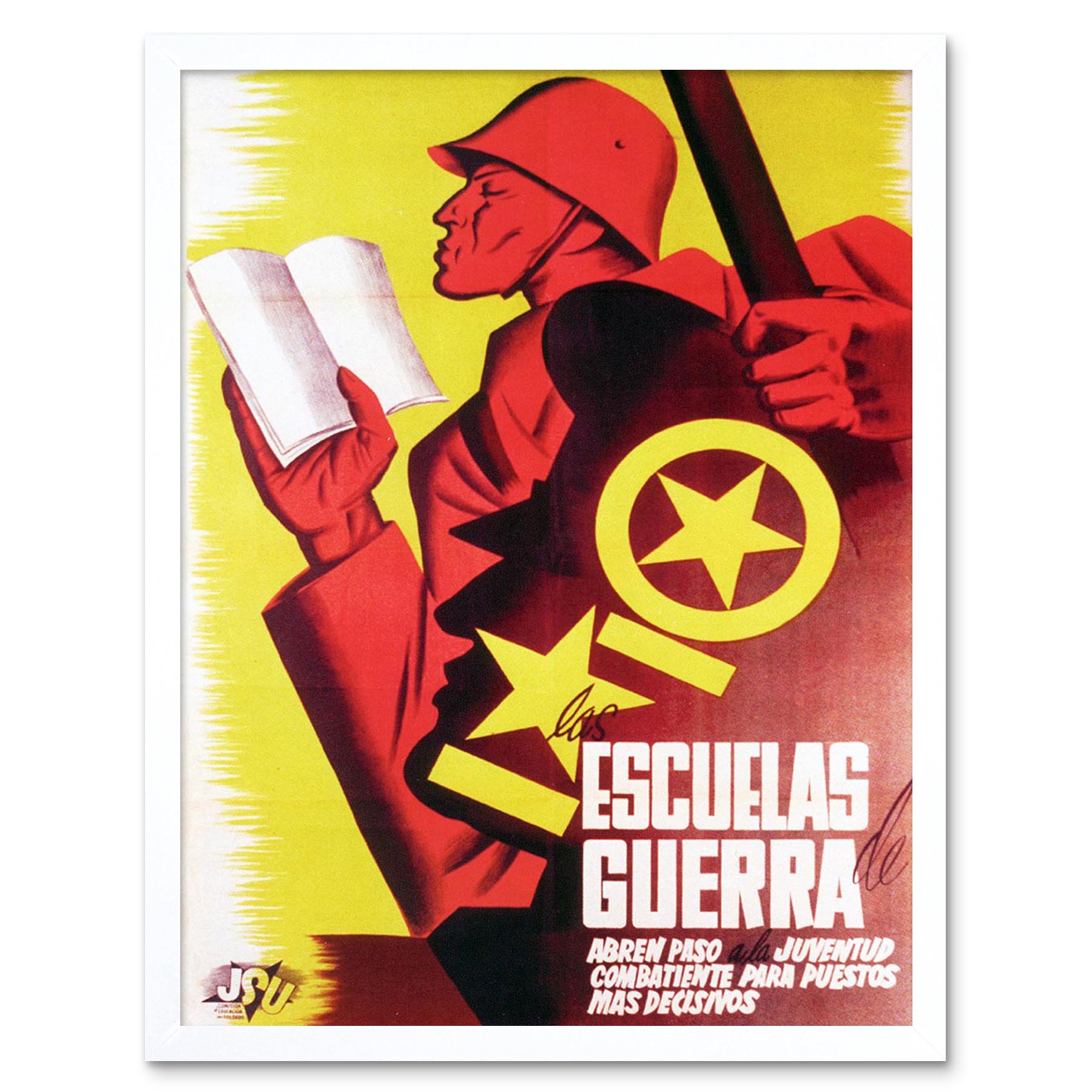 War Propaganda Socialist Jsu Spanish Civil Spain Youth Vintage Framed Art Print