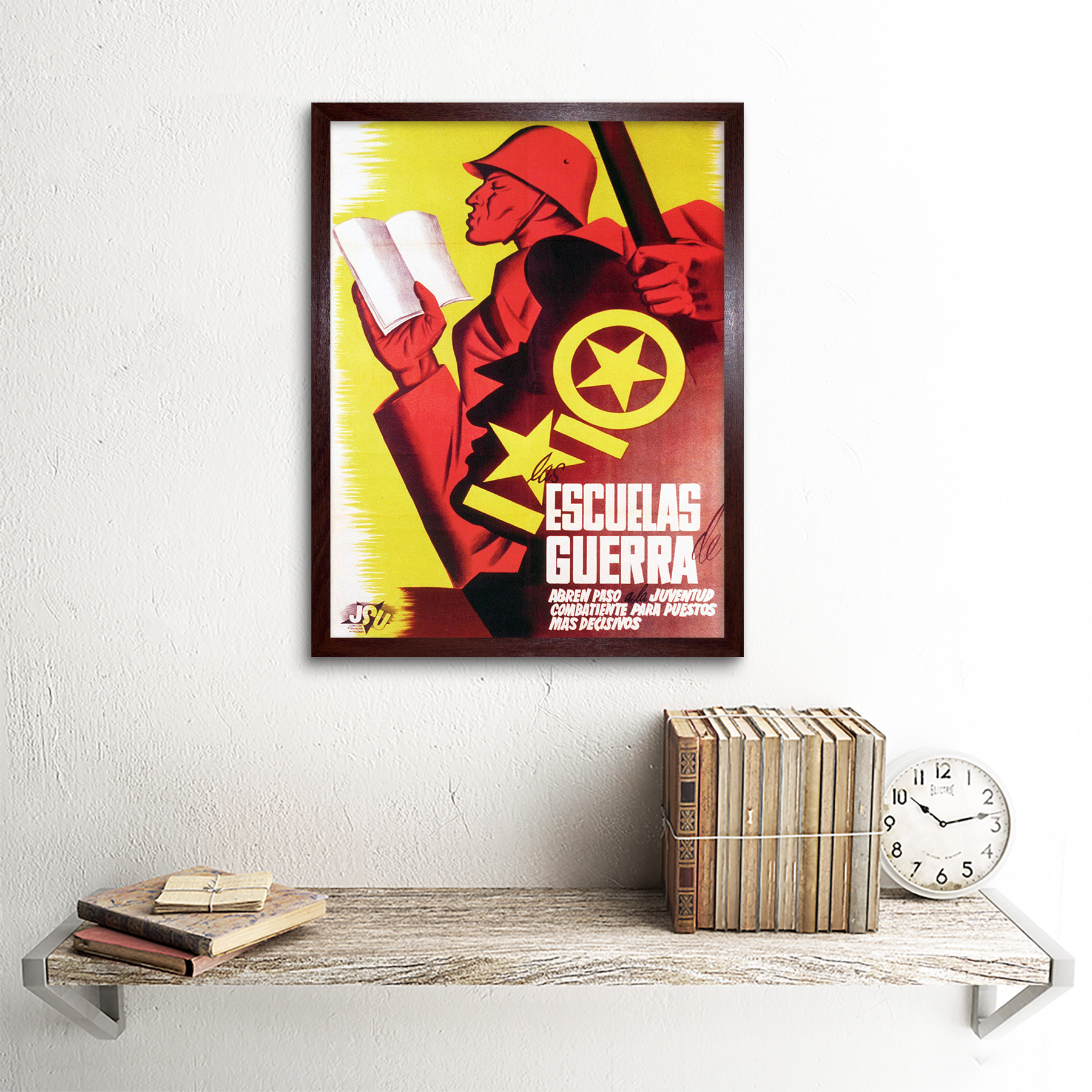 War Propaganda Socialist Jsu Spanish Civil Spain Youth Vintage Framed Art Print