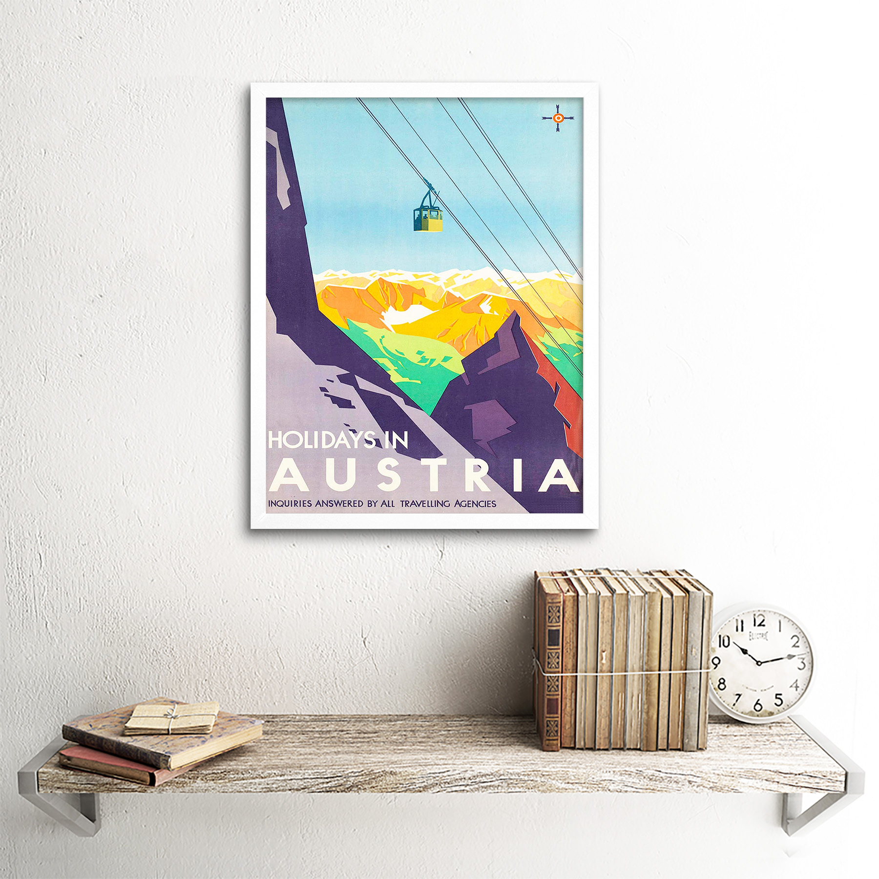 Travel Tourism Austria Winter Sport Ski Lift Mountain Alpine Snow Framed Print