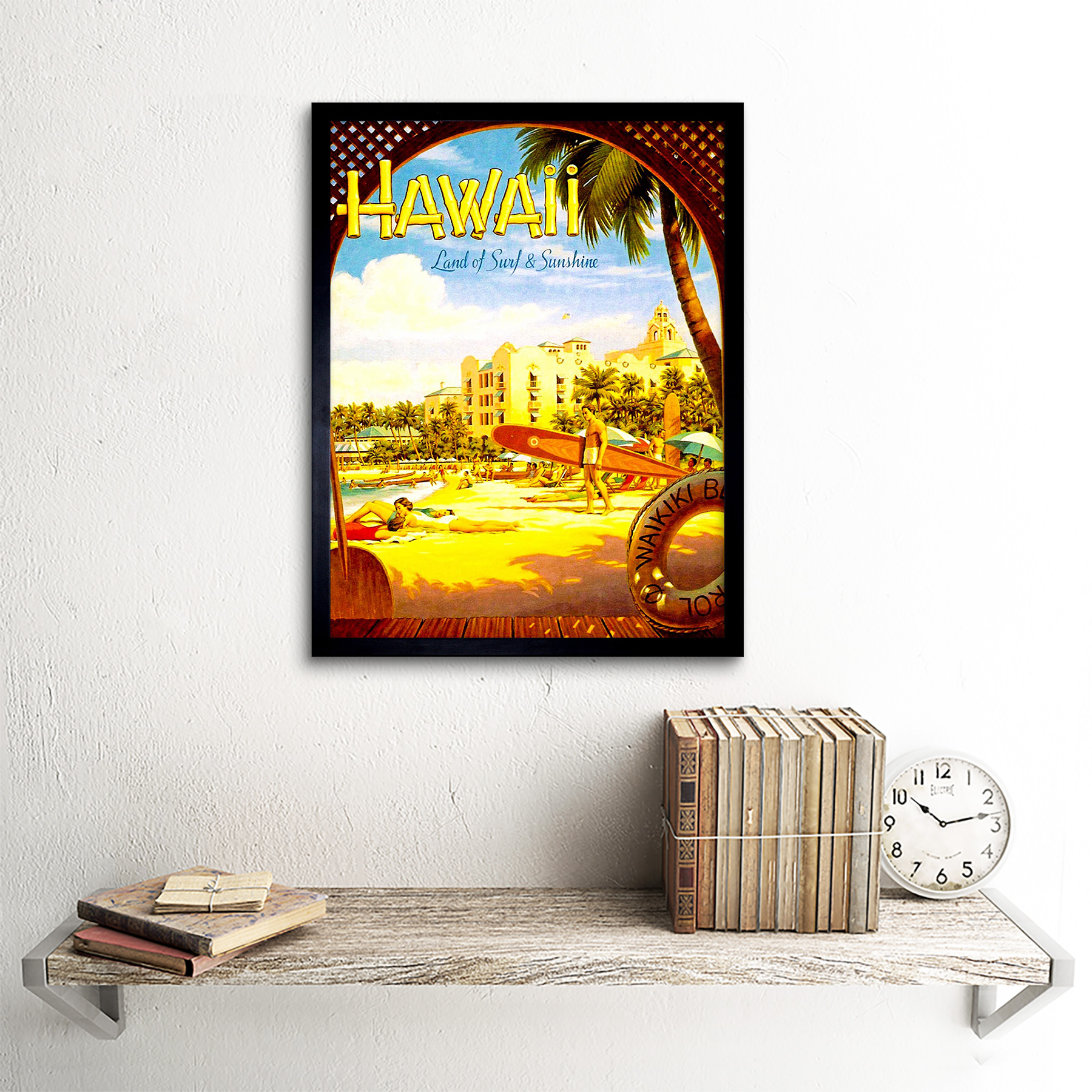 Travel Tourism Hawaii Surf Beach Sunshine Waikiki Hotel Pacific Usa Framed Print