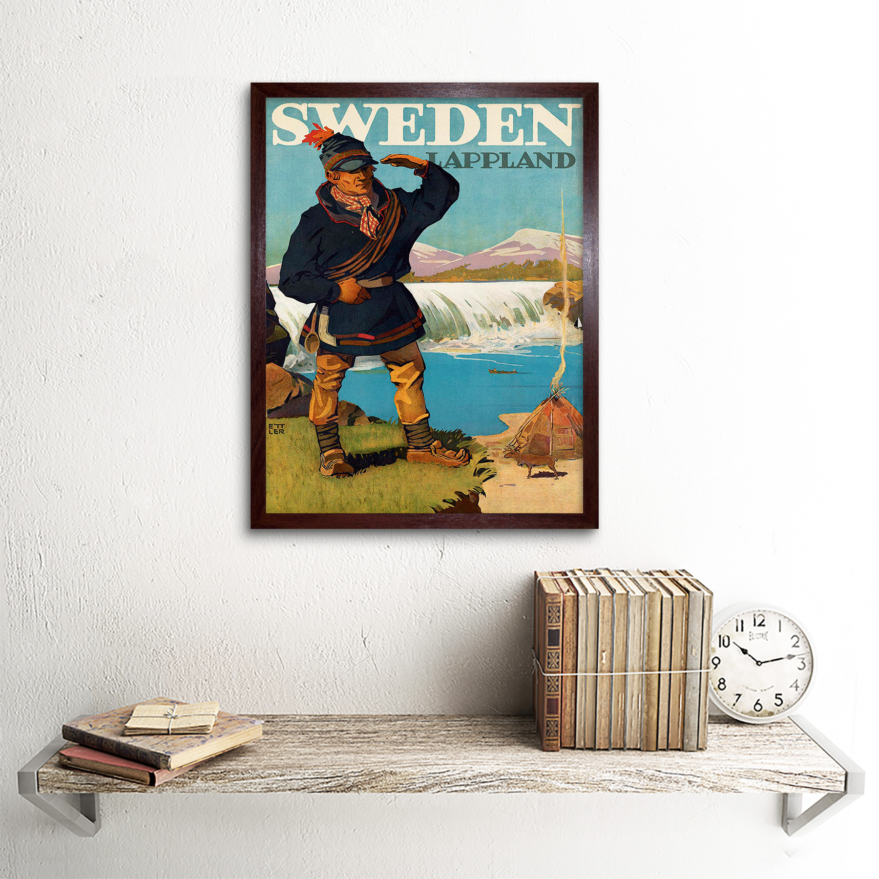 Travel Tourism Lappland Sweden Glacier Lavvu Sami 12X16 Inch Framed Art Print