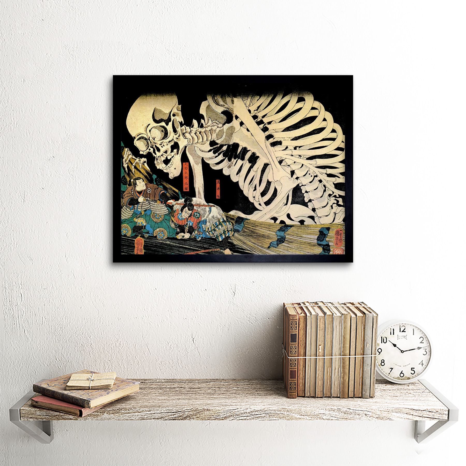 Painting Fantasy Scene Mitsukini Defies Skeleton Utagawa Kuniyoshi Framed Print