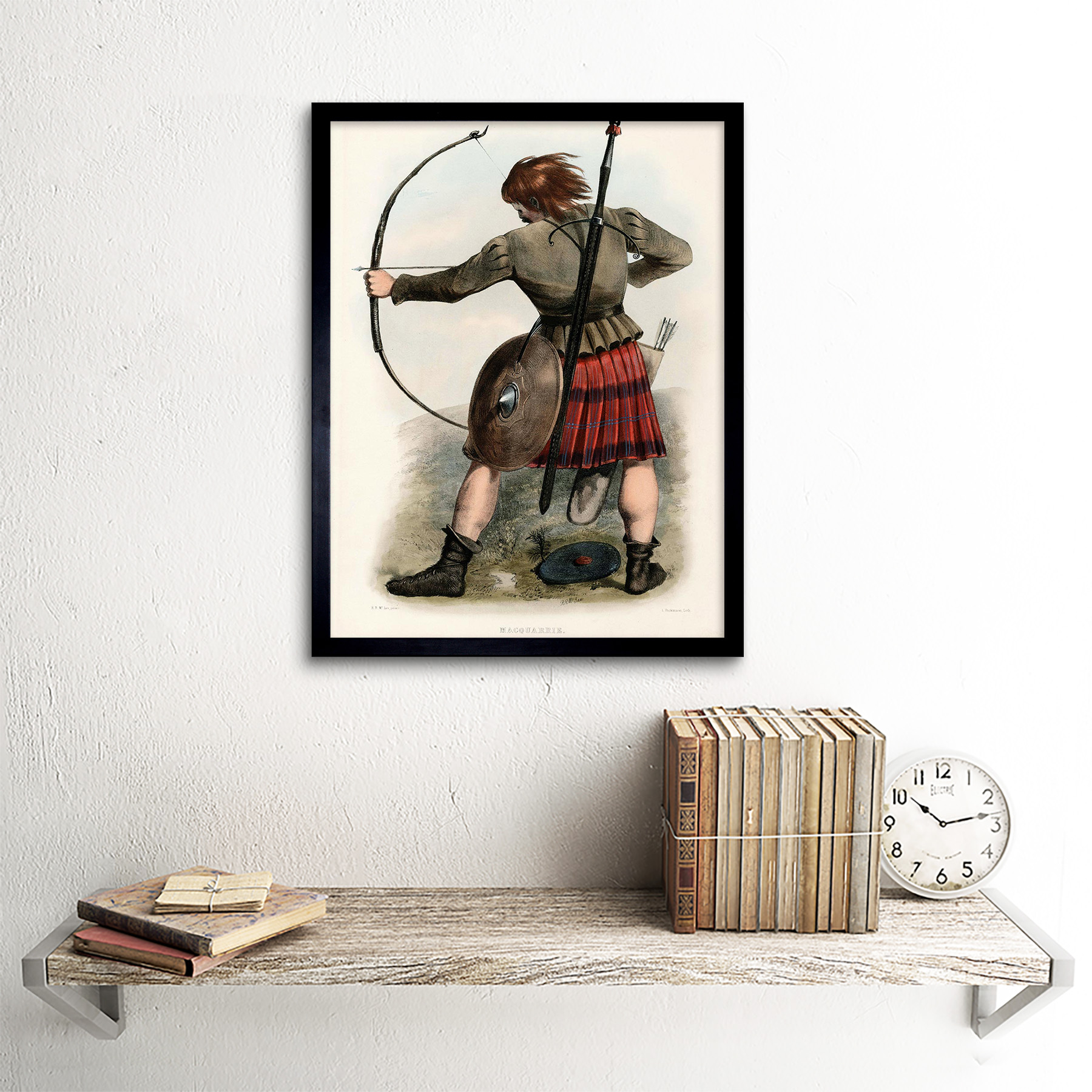Painting Portrait Highland Clan Scotland Tartan Macquarrie 12X16 Framed Print