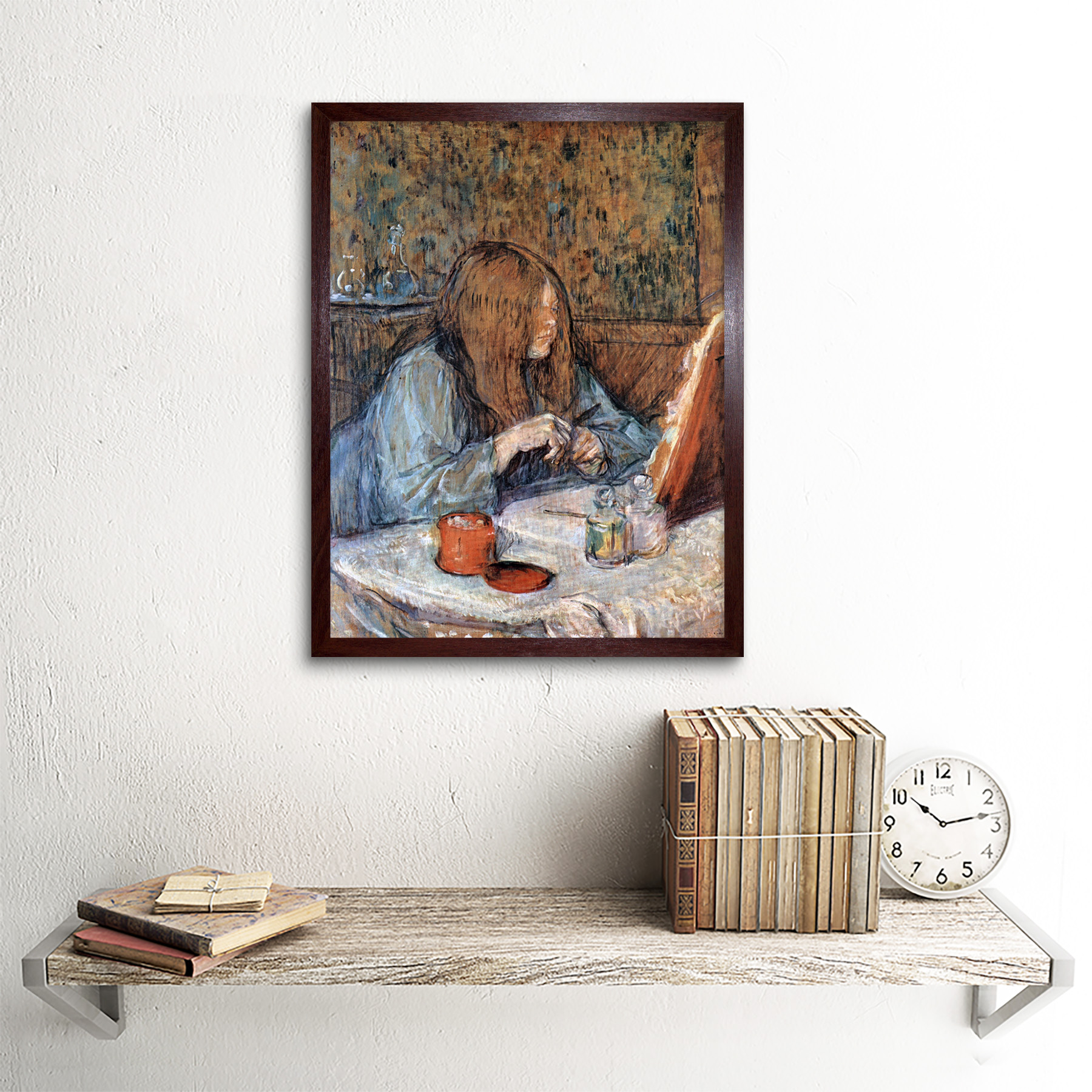 Details about / Toulouse-Lautrec Madame Poupoule Restroom Painting Art Print Framed 12x16