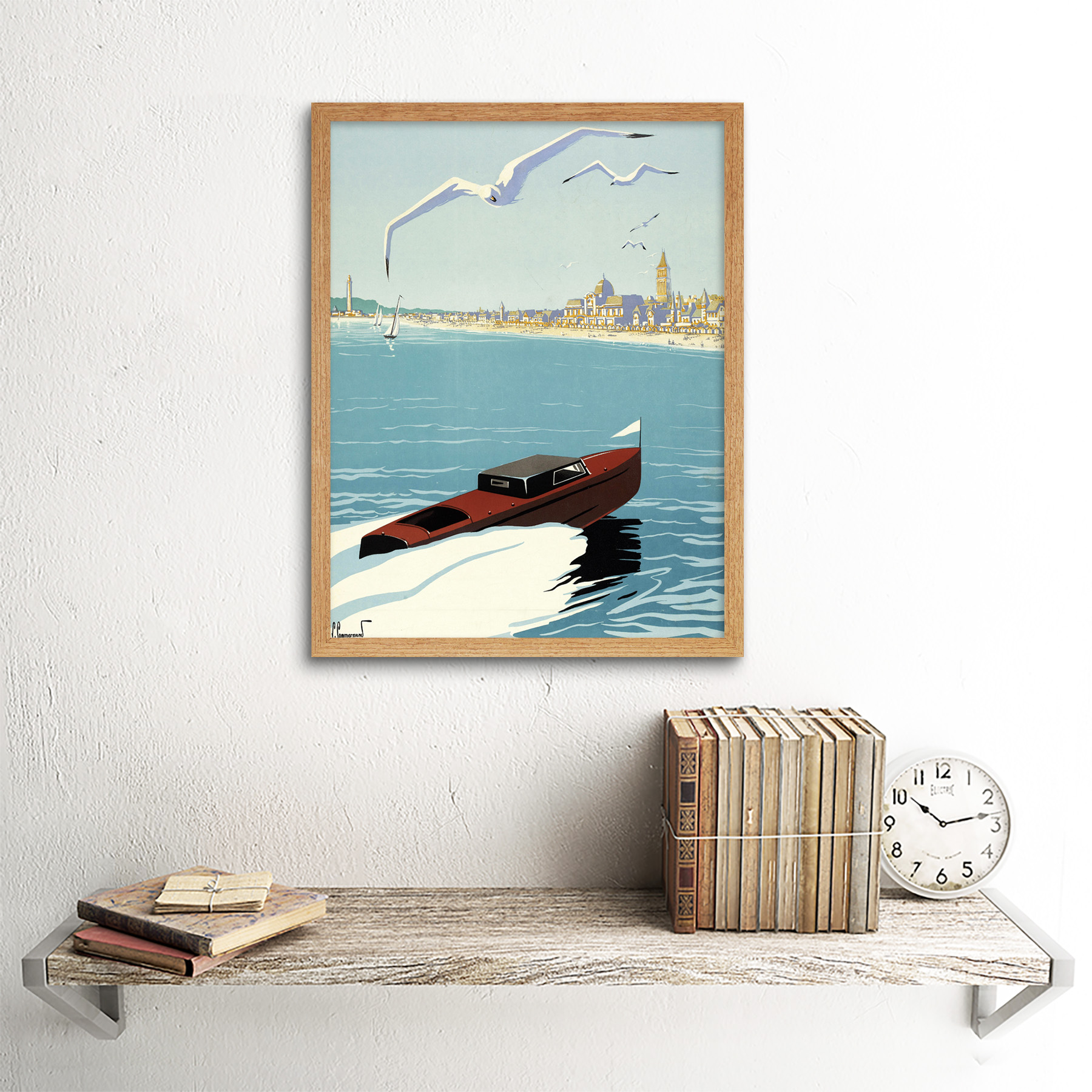 Commarmond Cayeux sur Mer francés Arte Cartel De Pared Enmarcado anuncio de viaje