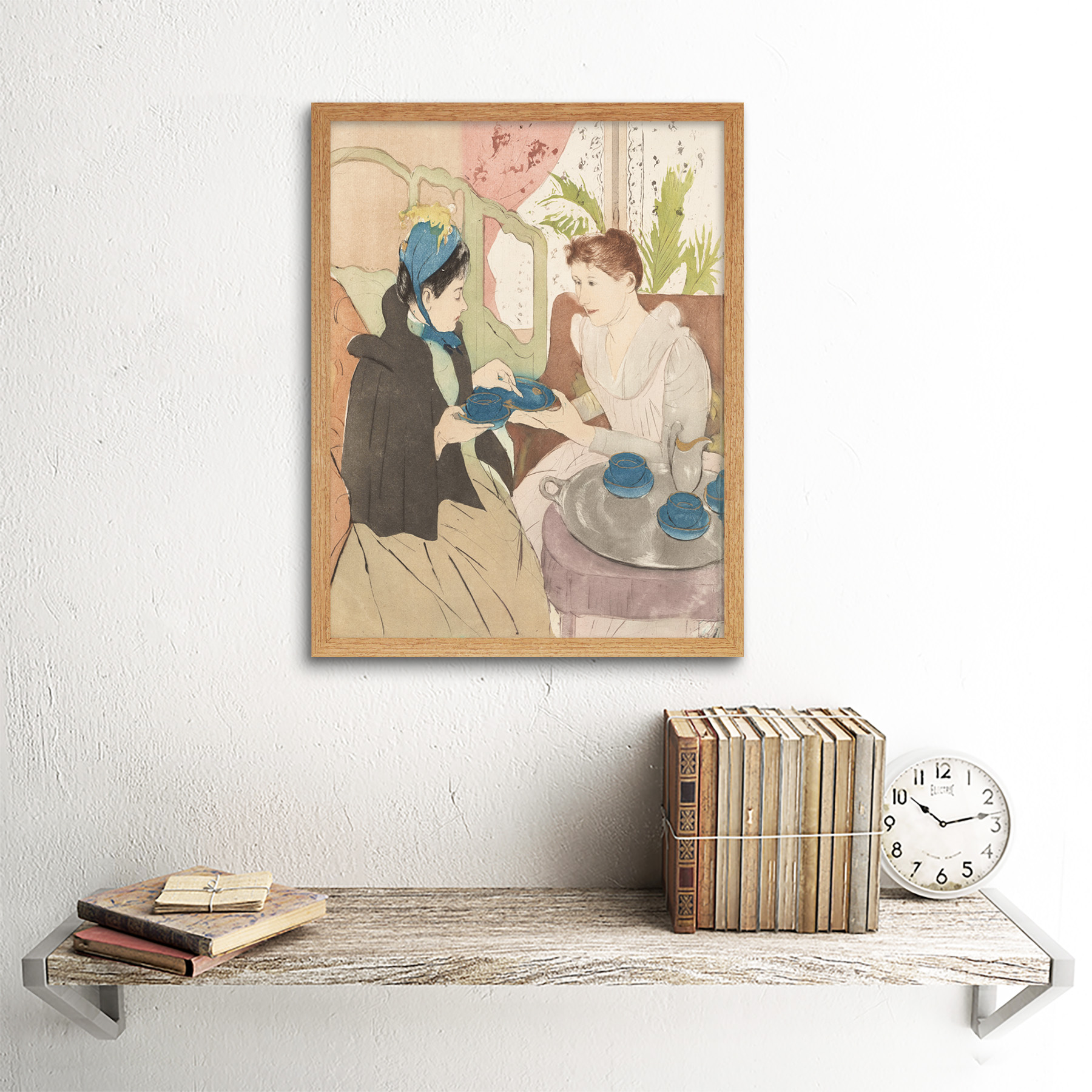 Cassatt Afternoon Tea Party Painting Wall Art Print Framed 12x16