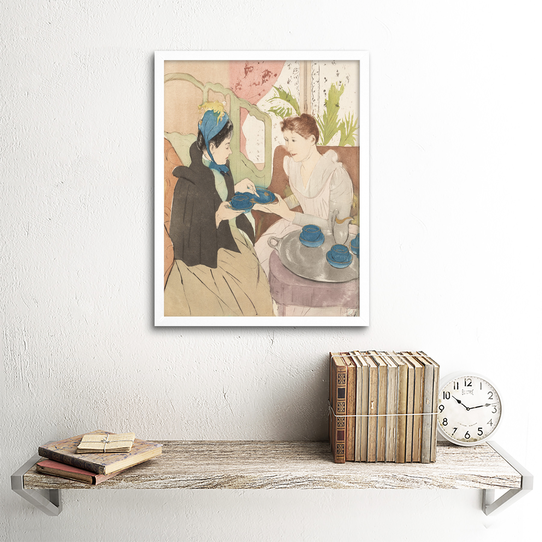 Cassatt Afternoon Tea Party Painting Wall Art Print Framed 12x16