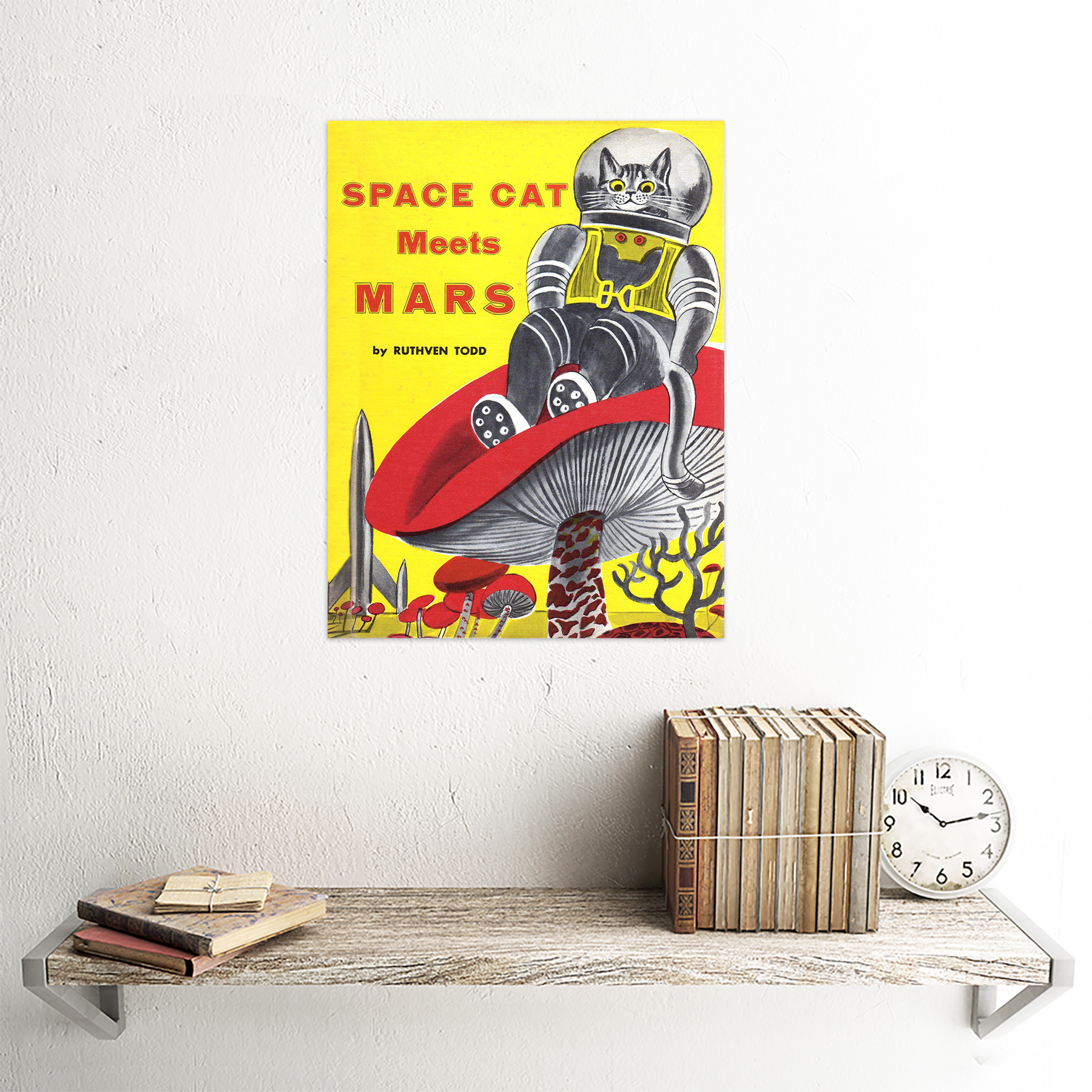 Copertina Space Cat Soddisfa Mars Ruthven Todd Rocket Fungo Uk Framed Print
