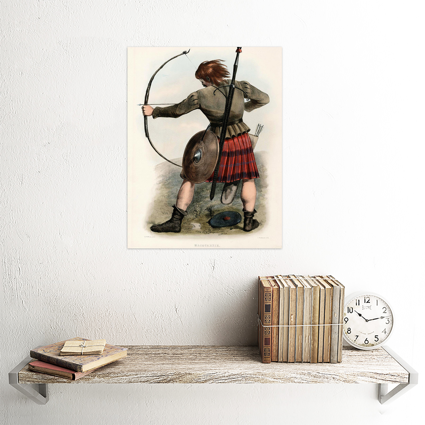 Painting Portrait Highland Clan Scotland Tartan Macquarrie 12X16 Framed Print