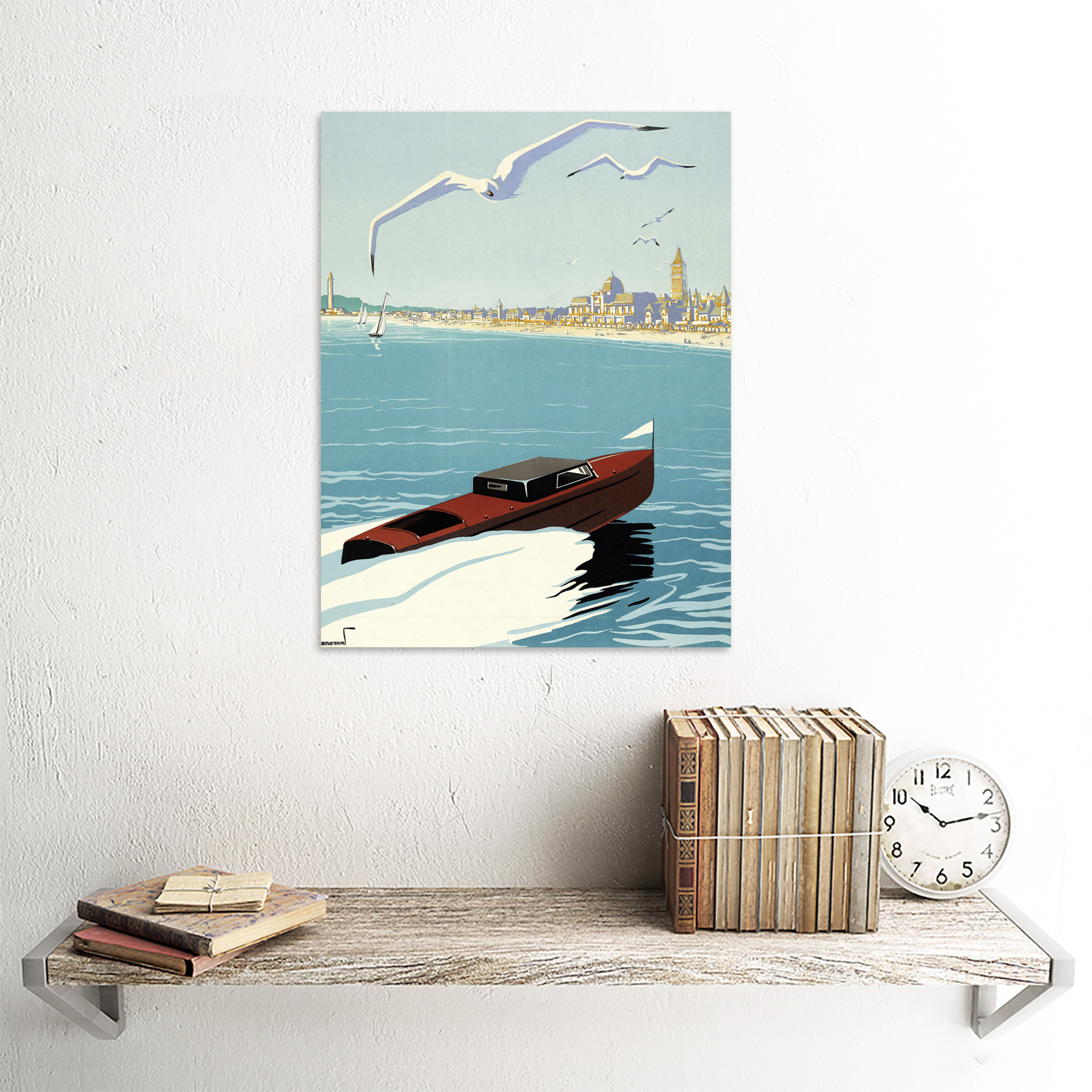 Commarmond Cayeux sur Mer francés Arte Cartel De Pared Enmarcado anuncio de viaje