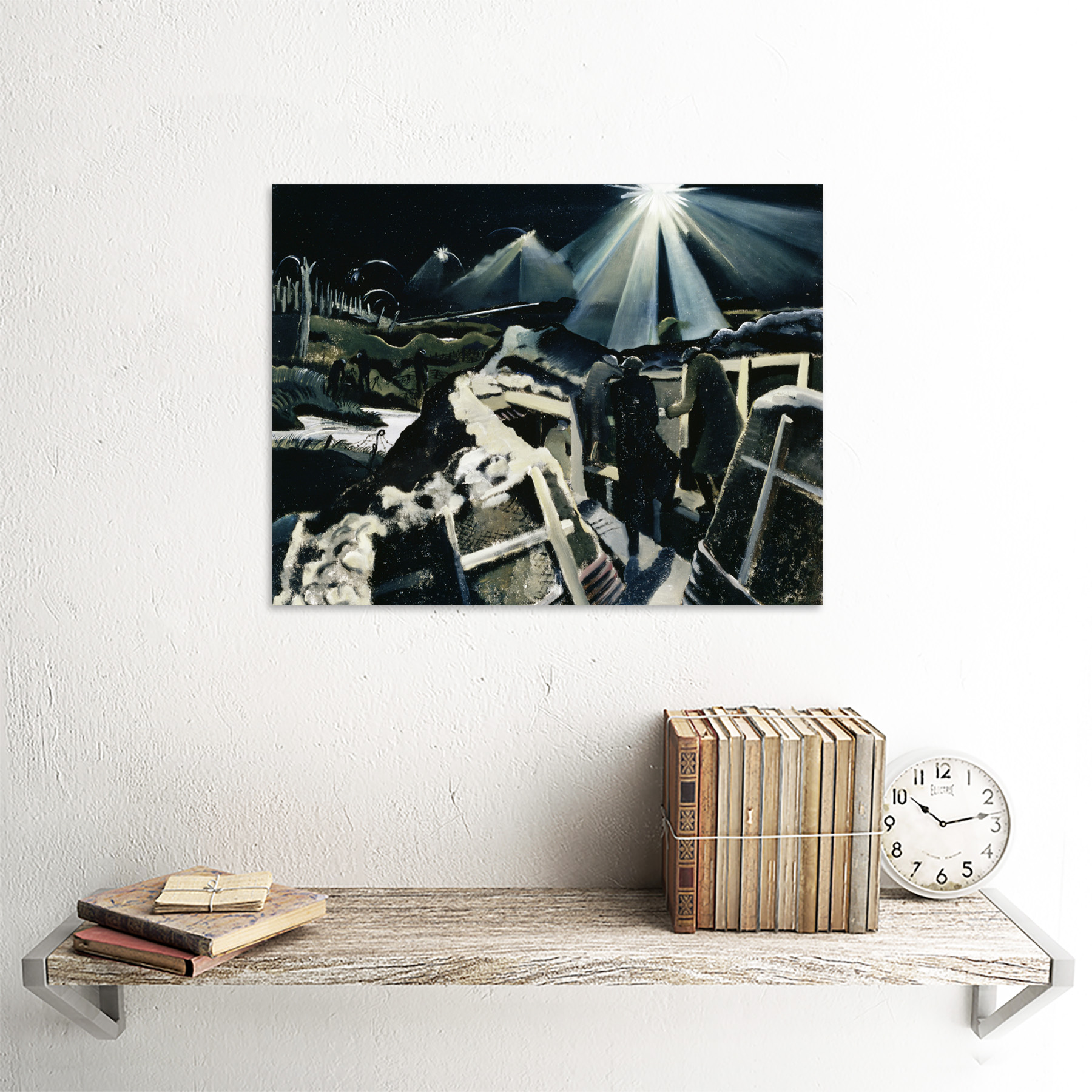 Nash Ypres salientes noche batalla Wwi Guerra Pintura Pared Arte Impresión Enmarcado 12x16