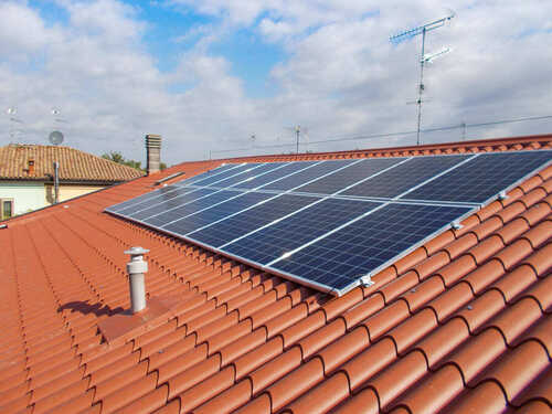 Installerade solpaneler