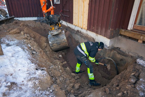 dränering grävare spadpojke