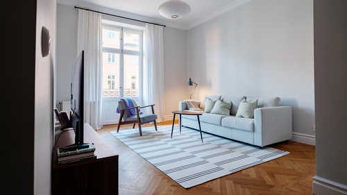 Renovering vardagsrum i Vasastan