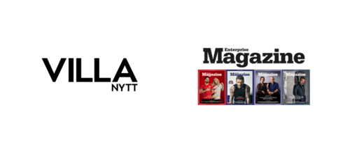 Logotyper för Villa Nytt och Enterprise Magazine, där företaget I A Fantastic Renovering AB syns