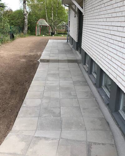 plattsättning som utförs