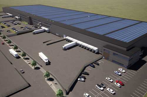 solpaneler på industrilokal