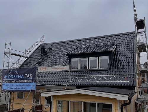 Bild på takläggning i Stockholm