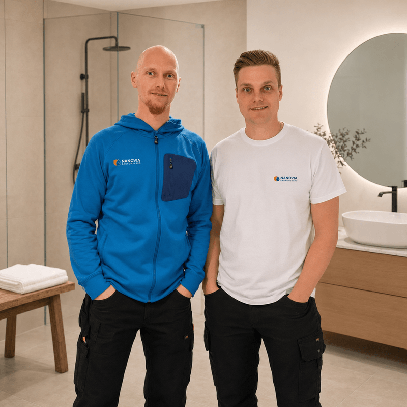Vårt fantastiska team på Nanovia Badrumsvård