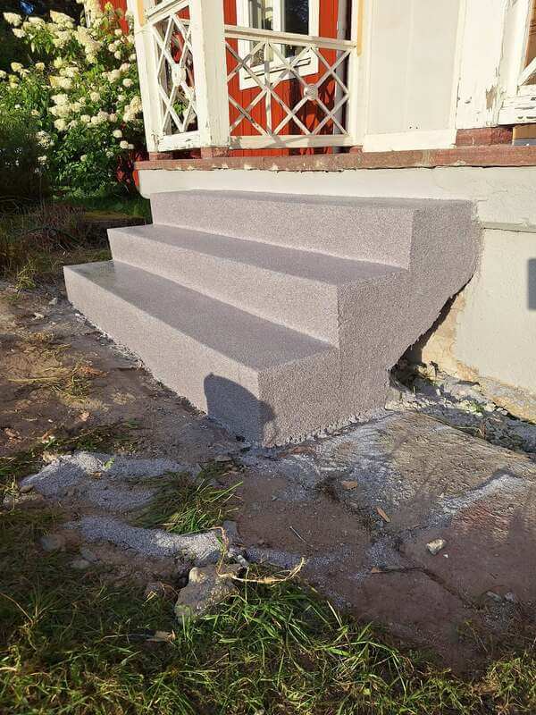 snygg betongtrapp i 3 steg
