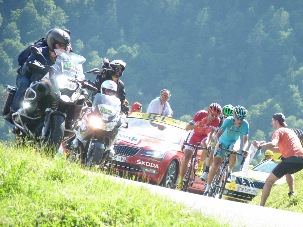 The leaders on the Col d'Aspin during Tour de France 2016 The leaders on the Col d'Aspin during Tour de France 2016