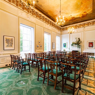 Chairs prepared for a wedding ceremony 