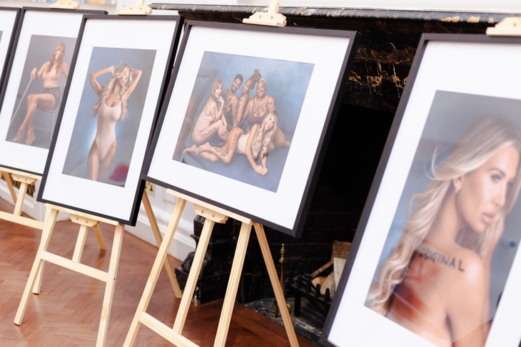 Images of models framed and on easels
