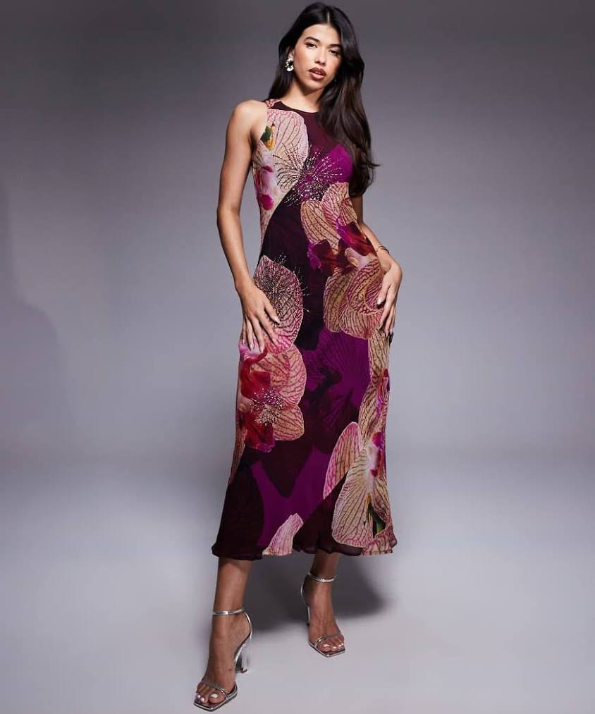 river island halterneck floral maxi dress in mid purple Halter Neck River Island Maxi Buy River Island Gold Halter Slip Maxi Dress  From Next Netherlands
