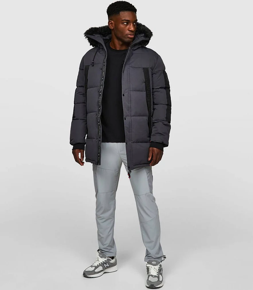Aisle-3 Zavetti Canada Aylmer Long Puffer Fur Hooded Bomber Jacket