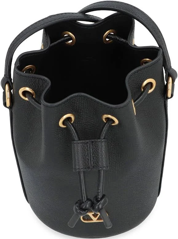 Trendxparc Valentino Garavani VLogo Signature Leather Bucket Bag