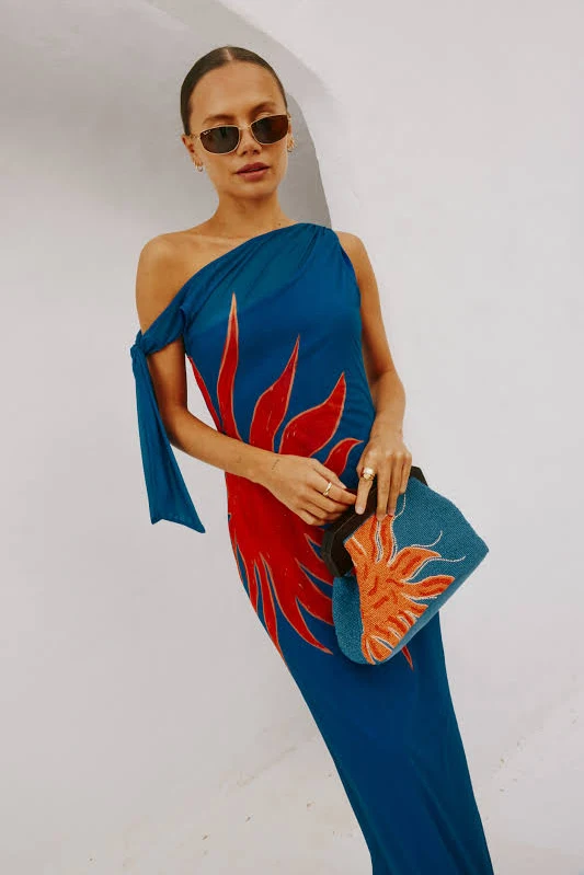 Aisle-3 Never Fully Dressed Plus Asymmetric Off Shoulder Maxi Dress