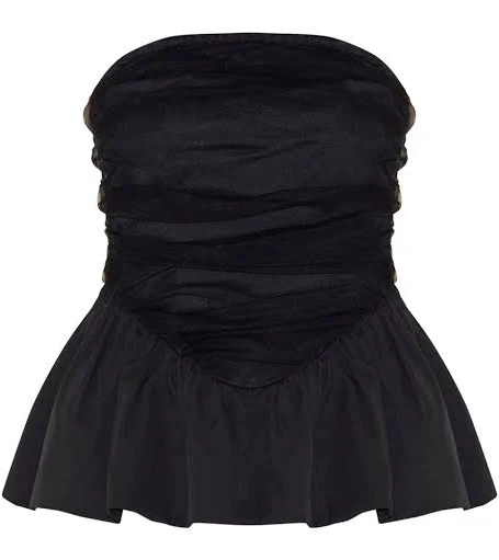 Aisle-3 Women's Mesh Overlay Peplum Corset