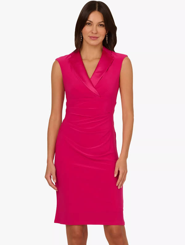 adrianna papell jersey tuxedo dress Adrianna Papell Jersey Jacquard Tuxedo Dress