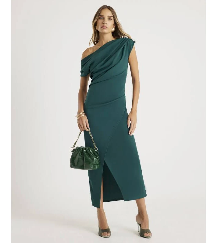 river island green wrap dress Womens River Island Green Del Maar Stripe Floral Strappy Wrap Beaded Midi Dress US 8