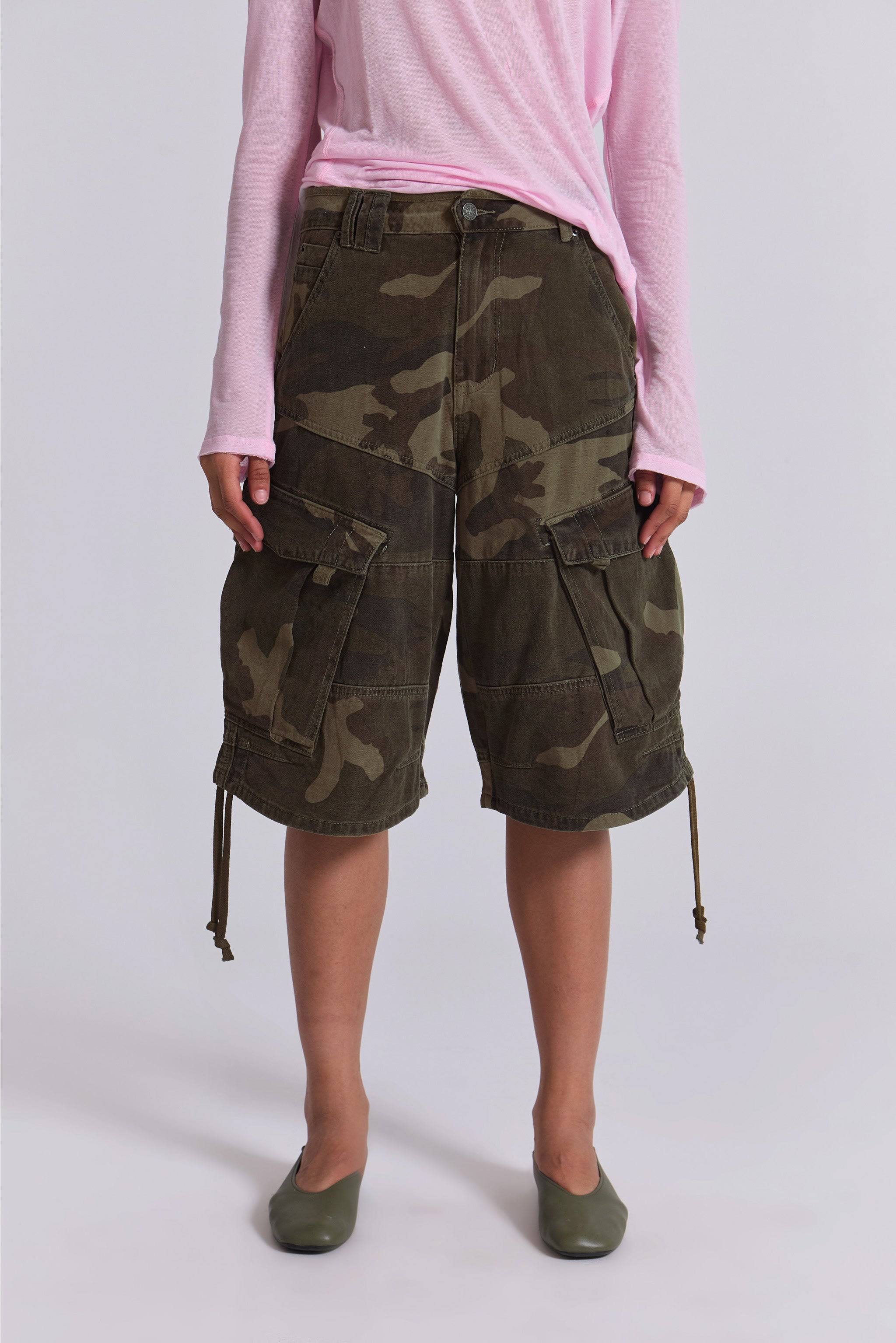 Aisle-3 Jaded London Cadet Camo Baggy Shorts