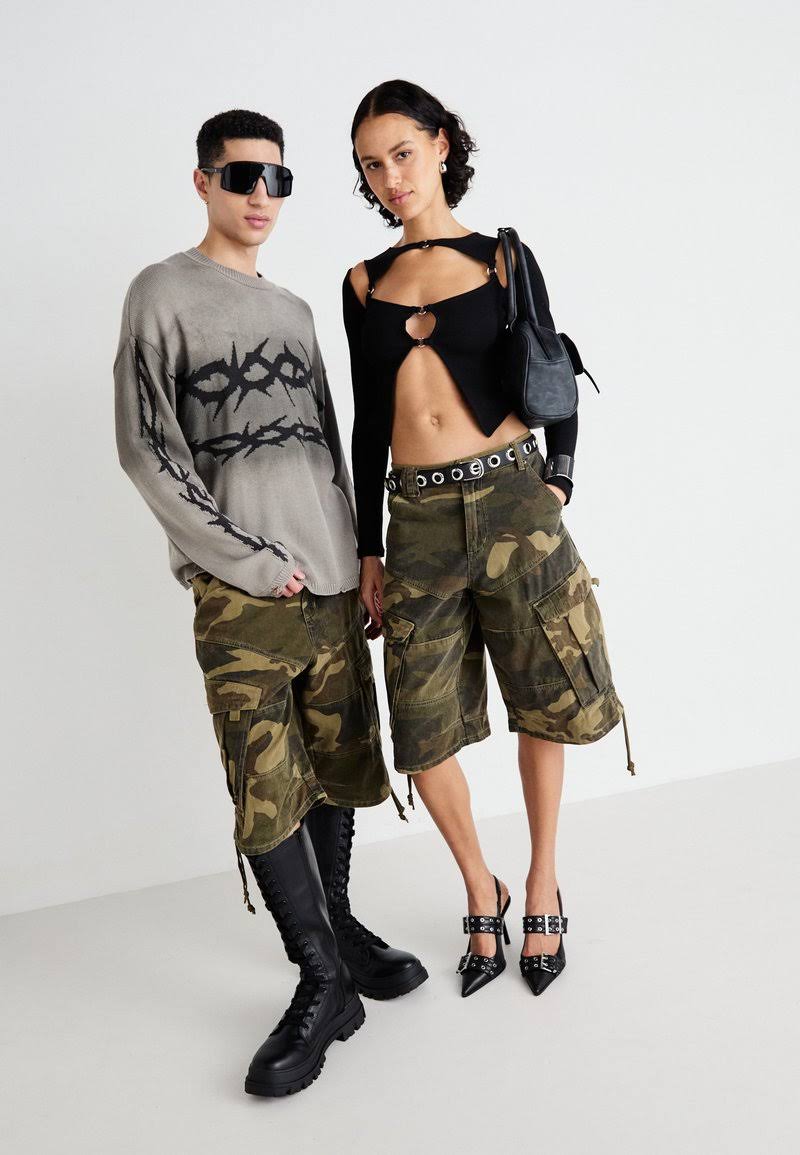 Aisle-3 Jaded London Cadet Camo Baggy Shorts