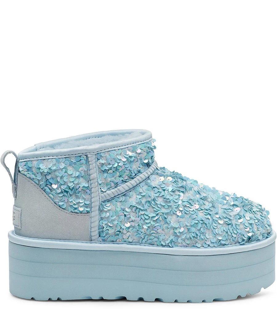 Trendxparc UGG Women's Ultra Mini Chunky Sequin Boots