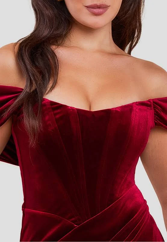 goddiva draped shoulder velvet corset midi dress reviews Wholesale Draped Shoulder Velvet Corset Midi Dress  City Goddess