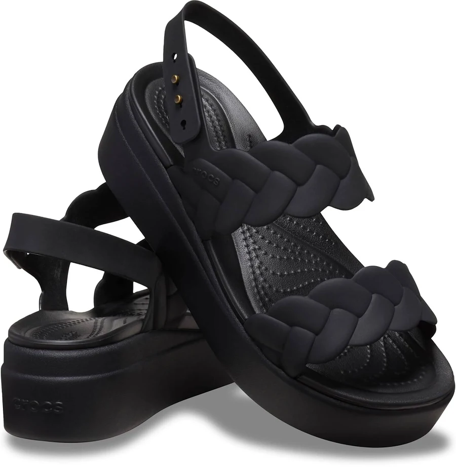 Trendxparc Crocs Women's Brooklyn Woven Low Wedge Platform Sandals