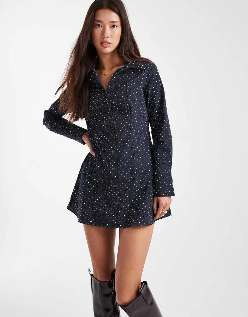 miss selfridge shirt dress Miss Selfridge Shirt dress - black/green/white/black - (Pre-owned)